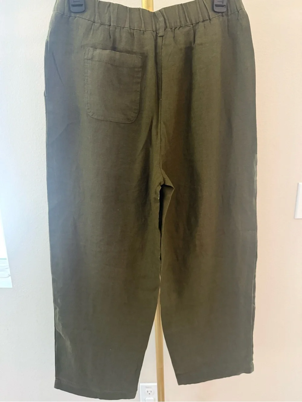 Quince Women's 100% European Linen Pants - 25 / Martini Olive / S